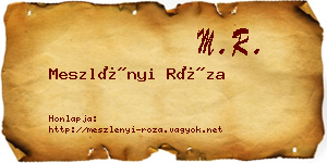 Meszlényi Róza névjegykártya